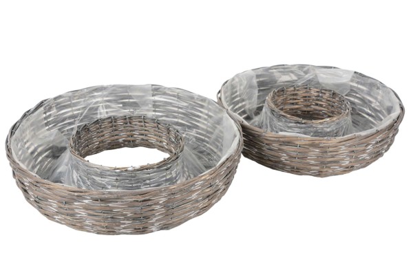 Pflanzring Rattan S/2 D53/60xH13/14cm