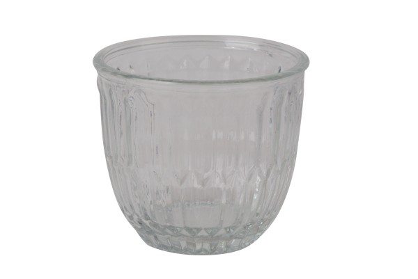 Glas bauchig Struktur D15xH13,5cm