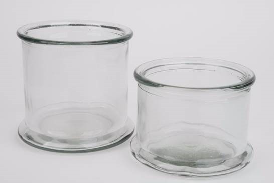 Glas Zylinder flach D13xH9cm